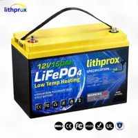 Batería LiFePO4 12V 150AH de Grado Profesional para Camping, Celdas de Ciclo Profundo 6000+, RV, RS485, BMS Inteligente, Conector Anderson, CE, RoHS, IP67, 10 Años de Garantía