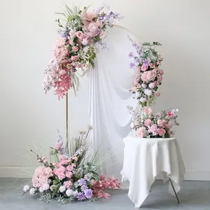 Customizable Artificial Flower Table Runner Floor Silk Flower Row Wedding Decoration Road Guide Wedding Arch Fower Row