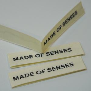 100% biologisch katoenen geweven <span class=keywords><strong>labels</strong></span>, milieuvriendelijk merklogo, kleding, houten shuttle geweven label - Product Image 3