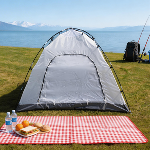 Tente <span class=keywords><strong>de</strong></span> <span class=keywords><strong>camping</strong></span> familiale légère, facile à monter, imperméable, résistante au vent, avec vestibule, <span class=keywords><strong>pour</strong></span> la randonnée en plein air, les voyages, le trekking, les pique-niques - Product Image 2