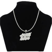 Collier pendentif Hip-Hop en acier inoxydable, lettres SAVAGE serties de zircons, logo personnalisé gravé, tendance pour hommes