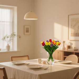 Tulipanes Artificiales Color Morandi, Flores de Tulipán de PU con Tacto Real, 45 cm, Decoración Floral Otoñal para el Día de la Madre, Pascua, Navidad - Product Image 6