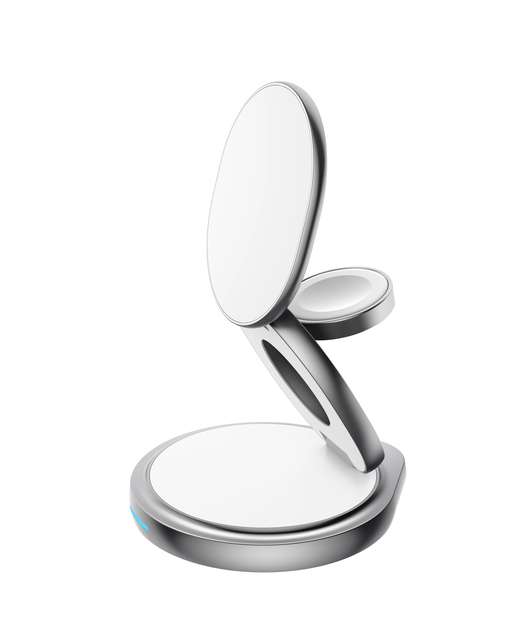 Foldable 360° Rotating 3 in 1 Wireless Charging Stand 15W Magnetic Wireless Charger for Phone Watch Earbuds