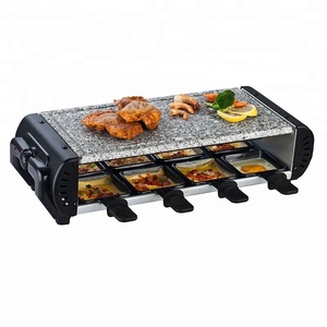 1200W Raclette-Grill Indoor-Barbecue-Grillplatte mit Antihaftbeschichtung Flache & Geriffelte Oberflächen - Product Image 3