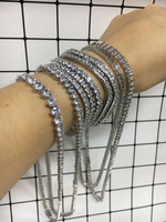 Cornichon filet de mesure 9K 10K 14K 18K or Semimount corps Mozanite Tennis chaîne cadre femme Bracelet Mossanite