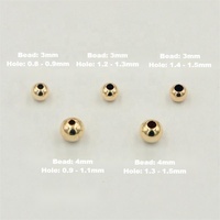 Perles d'espacement GP US rondes et lisses en or rempli 14 carats pour chaînes de bijoux permanents, apprêts et outils de bricolage, vente en gros d'usine
