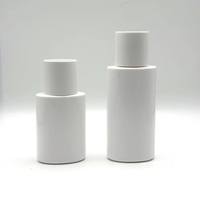 Bouteille ovale personnalisée en HDPE de 30 ml pour crème solaire, fond de teint, crème BB, emballage blanc avec bouchon à vis cylindrique