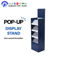 Présentoir de sol en carton pop-up, étagère de présentation en papier pour cosmétiques, produits numériques, snacks