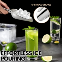 Pelle à glace en acier inoxydable 4 tailles, pelle multi-usages pour aliments secs, noix, céréales, bonbons, farine, bar, buffet, cuisine, garde-manger