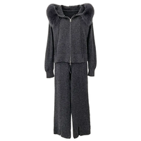 OFTBUY 2024 Ensemble de vêtements pour femmes, style décontracté, veste en laine, pull tricoté, pantalon long, respirant, séchage rapide, chaud, manteaux d'automne