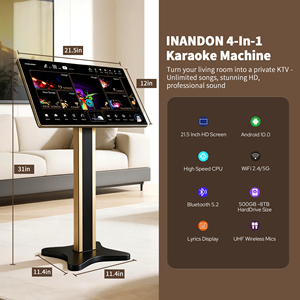 InAndon เครื่องคาราโอเกะ4in1 KV-HT215 1TB ระบบ<span class=keywords><strong>คาราโอเกะ</strong></span>21.5นิ้วทัชสกรีนระบบ KTV บ้านไมโครโฟนไร้สายแบบคู่มีบลูทูธ ODM - Product Image 5