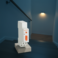 RELETEK AC220V-240V 50/60HZ, RS-TSL pengendali lampu Relay Delay waktu tangga miniatur dapat disesuaikan