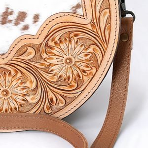 Bolso Bandolera de Cuero Vacuno con Acabado Teñido Antiguo, Estilo Occidental Hecho a Mano, Correa Ajustable y Desmontable para Viajes - Product Image 2