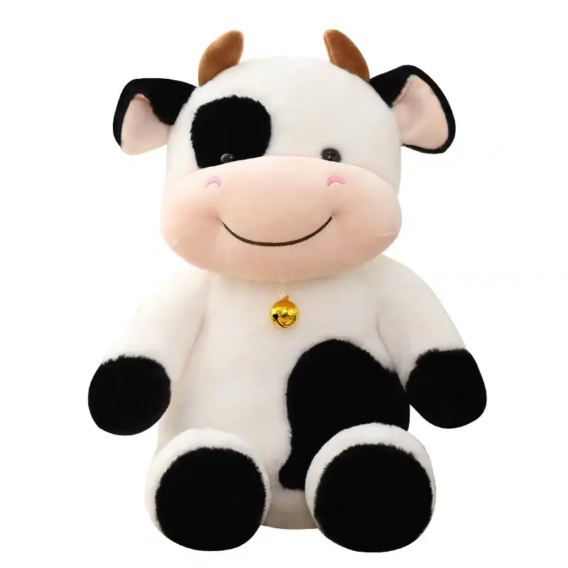 Juguete de peluche personalizado al por mayor para bebés, encantadores animales de granja, juguete de peluche de vaca suave para niños, juguetes de peluche de diseño.