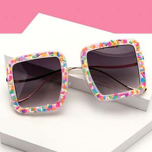 Lunettes de soleil de luxe tendance 2023, style punk, avec diamants, pour soirée, protection UV400, grande monture, style steampunk, pour femmes - Product Image 6