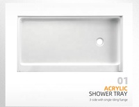 SeaWin Moderne ISO9001 Certifié Antidérapant Blanc Carré avec Drain Linéaire Intégré Prêt à l'emploi en Pierre Artificielle pour Receveur de Douche Encastré Garantie 2 Ans