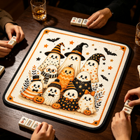 Tapis de jeu Mahjong sur le thème d'Halloween personnalisé, imperméable, pliable, silencieux, 80x80cm