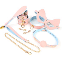 Jouets érotiques SM, ensemble de jouets sexuels en cuir PU Macaron pour femmes, entraînement de bondage, menottes, bouchons buccaux, pour adultes