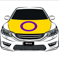 Housse de capot de voiture personnalisée en polyester extensible, motif arc-en-ciel gay (Phox Design), pour salon automobile et protection solaire