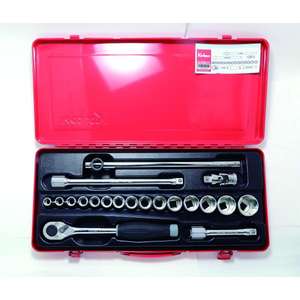 KOKEN - 4249M-06 Jeu de douilles 1/2 ''dans étui (20 pièces) -ENSEMBLES DE CLIQUET ET DE DOUILLES EAN 4991644240227 1/2" - Product Image 1