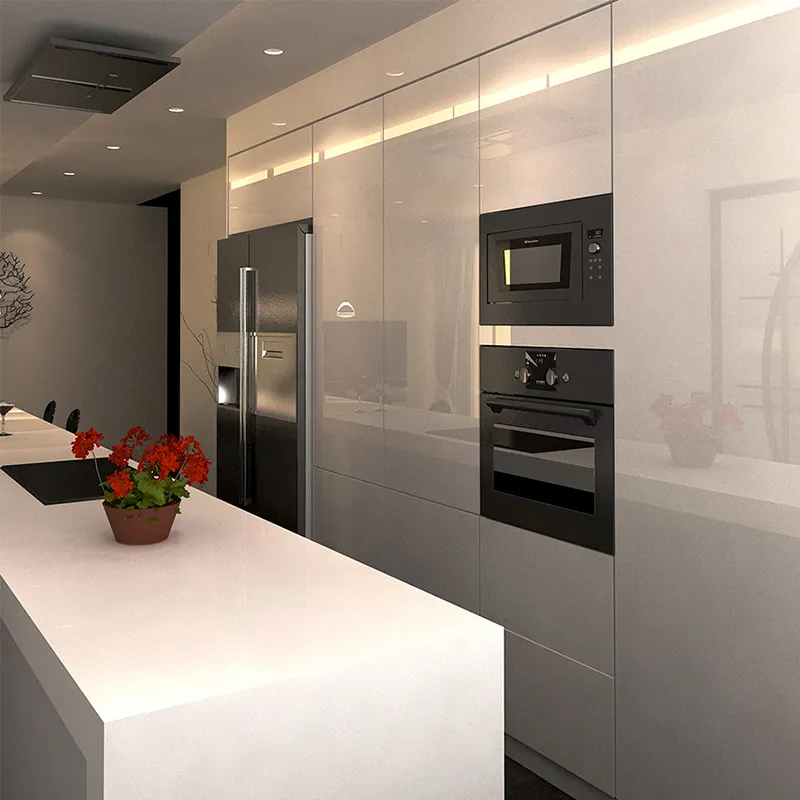 Flat Pack italian kitchen cabinet Designs White Gloss Kitchen Set Modern kitchen cabinet