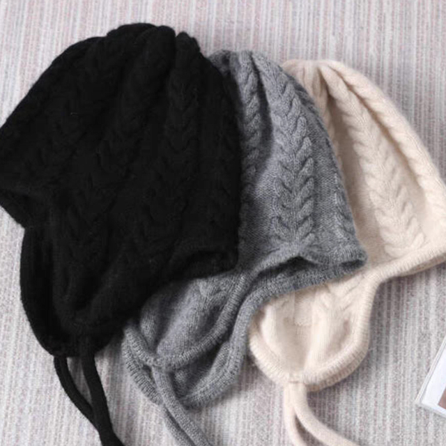 Hot Sale Cashmere Hat Autumn and Winter Knitted Hat Sweet Girl Cute Goat Wool Ear protection Hats