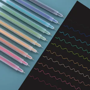 Ensemble de stylos à main 10 couleurs populaires, stylo gel de couleur fraîche, stylo aquarelle à doublure fine