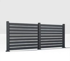 Panneau de clôture à lattes en <span class=keywords><strong>aluminium</strong></span> noir moderne Clôture horizontale durable à faible semi-intimité pour maisons métalliques Sources renouvelables - Product Image 1