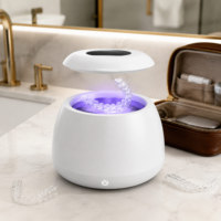 Smile Find Night Guard Denture Retainer Home Portable 45000hz Retainer Cleaner Uv Oem Ultrasonic Aligner Cleaning Pod