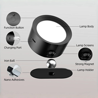 Applique Murale Rotative Blanche à Lumière Chaude Tactile et Intensité Réglable, Portable, Rechargeable, Magnétique, pour Lecture et Décoration