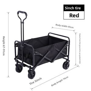 Paslanmaz çelik kamp spor ve plaj katlanır market arabası taşınabilir hafif büyük kapasiteli katlanır vagon - Product Image 3