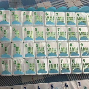 Jeu de Mahjong Américain Personnalisé <span class=keywords><strong>en</strong></span> Carreaux Blanc Perle Givré, Couleurs <span class=keywords><strong>en</strong></span> Relief, pour Fêtes, Maison, Plage, Cadeau - Product Image 6