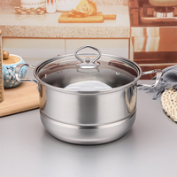 Ensemble de 18 ustensiles de cuisine en acier inoxydable, casseroles, poêles, ensemble de casseroles à lait, marmite vapeur, ensemble de cuisine en acier inoxydable