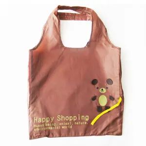 动物形状熊形状袋卷起可重复使用的生态可折叠促销购物袋杂货折叠购物手提袋与袋