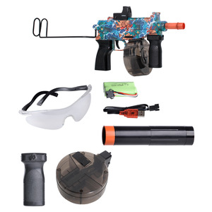 Campione gratuito ragazzo tiro esplosioni gioco idrogel pistola elettrica flipper morbido pistola giocattolo stile natalizio, regali di festa. - Product Image 6