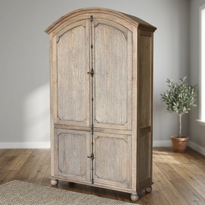 Antique Traditional Mahogany <b>Armoire</b> Solid Wood Wardrobe Adjustable Height Customized Size Apartment Bedroom Hotel Living Room - Product Image 2
