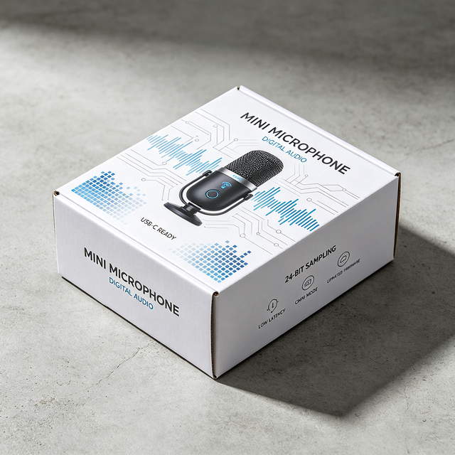 Eco Friendly Custom Offset Printed White Corrugated Audio Gear Box for Mini Microphone 72H Flash Shipping Recycled Paper Carton