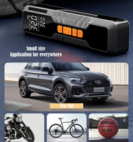 Compresseur d'air portable ABS avec manomètre numérique, mini-pompe sans fil USB Type-C pour gonflage rapide des pneus de voiture