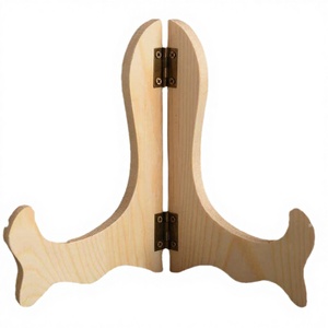 12CM 4inch Unfinished Wooden Standing Type Single Tier <b>Dish</b> and Bowl Display Cake Stand Holder - Product Image 4