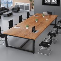 Table de conférence exécutive moderne et simple pour salle de réunion, studio de podcast, salle de formation, panneau MDF, poste de travail de bureau