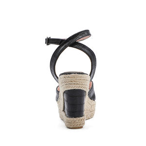 Sandales d'été à talons compensés pour <span class=keywords><strong>femme</strong></span>, Espadrilles en Crocodile bon marché, avec lanière bride à la cheville, vente en gros, 2021 - Product Image 6