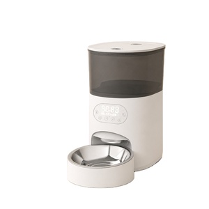 Distributeur automatique de nourriture pour animaux de compagnie avec écran LCD, bol amovible pour chats, utilisation en intérieur, design moderne, matériau plastique, alimentation par charge - Product Image 1