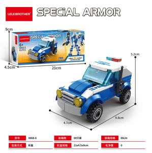 Lele Brother Robot Deformable 6 en 1 Bloques de Construcción Coche de Policía de Ciudad Ladrillos de Construcción Juguete Educativo Regalo para Niños - Product Image 6