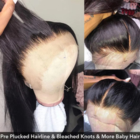 Pelucas de Cabello Humano 100% Natural, Sin Pegamento, con Frente de Encaje Suizo, Pelucas de Cabello Virgen para Mujer, Peluca con Frente de Encaje HD