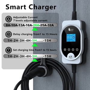 Cargador de Vehículos Eléctricos Portátil Rápido de 380V, 3 Fases, 32A, Nueva Estación de Carga de Pared 2 en 1 Tipo 2 - Product Image 6
