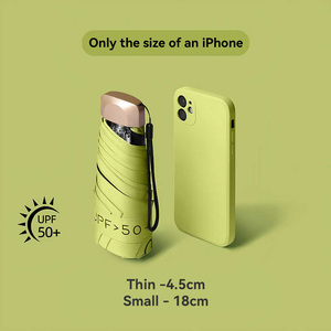 Sombrilla Plegable de Bolsillo, Protección UV, 5 Pliegues, Portátil, de Viaje, Verano, Súper Mini, Ligera, en Caja Dorada - Product Image 5