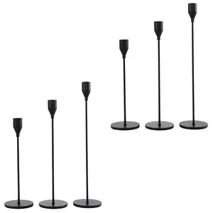 negro cono candelabros Suppliers-Candelabro Vintage grande de diseño, soporte para candelabro, negro, cono