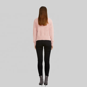 KD in maglia personalizzata OEM ODM autunno inverno pelliccia dolce pelosa manica lunga <span class=keywords><strong>con</strong></span> bottoni <span class=keywords><strong>Cardigan</strong></span> in pelliccia sintetica da donna - Product Image 6
