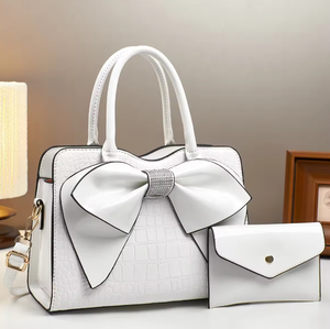 Bolso de mujer de moda, muy vendido, bolso de mano portátil de cuero PU, cartera grande, bolso tote con diseño de lazo - Product Image 3