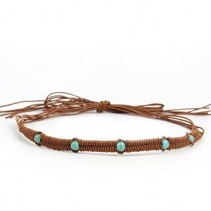 Original moda multifuncional tejido a mano cera cuerda cinturón cuentas decorativas vaquero verano sombrero polaina Accesorios - Product Image 5